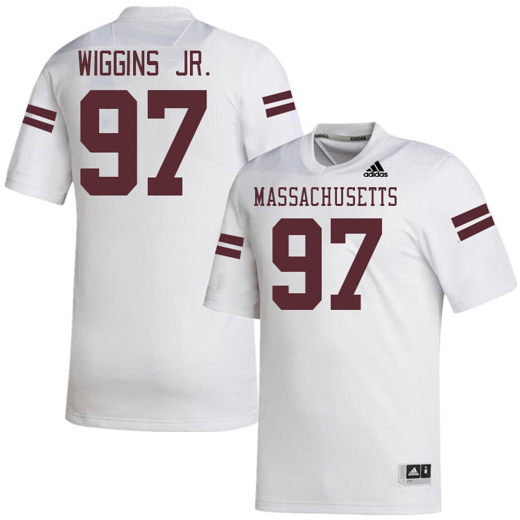 Massachusetts Minutemen #97 Jermaine Wiggins Jr. College Football Jerseys Stitched-White